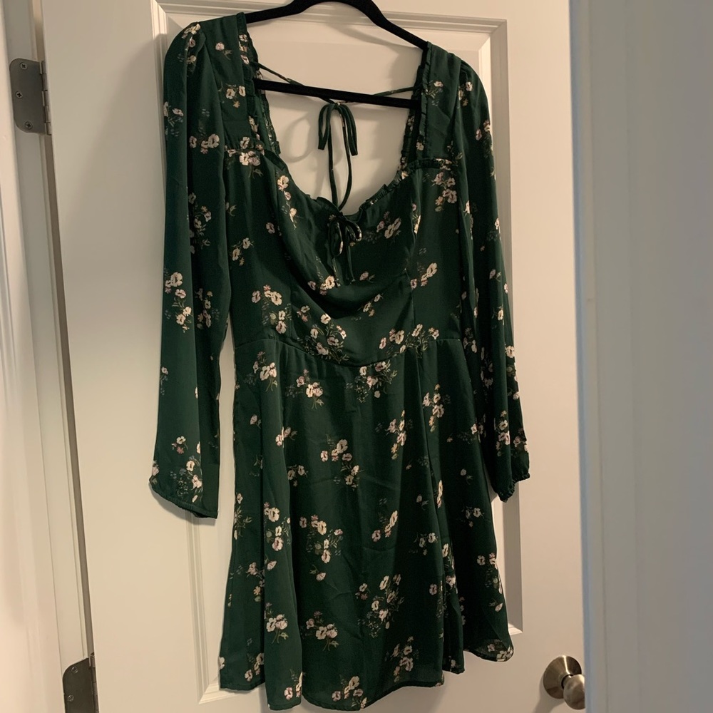 Abercrombie and Fitch green floral dress medium